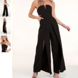 ❌SOLD❌ Dream It Black Strapless Cutout Jumpsuit